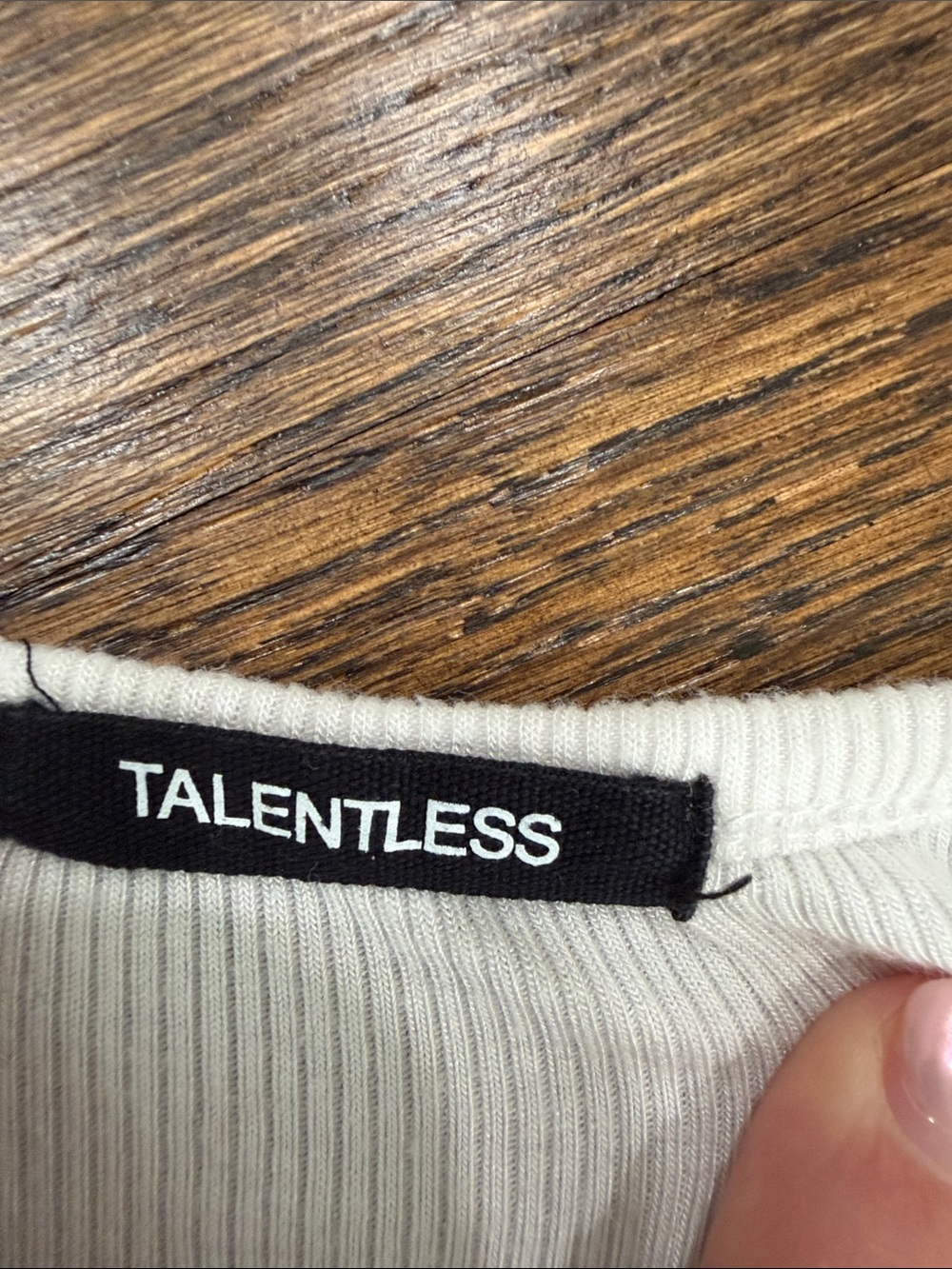 Talentless white Ribbed Cropped Tank - Picture 2 of 2